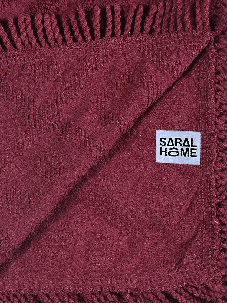 SARAL HOME EASY LIVING Soft Cotton Tufted 2 Seater Sofa Cover Throw